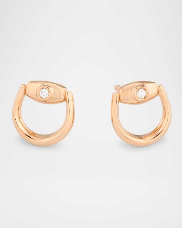 Small Horsebit Diamond Stud Earrings